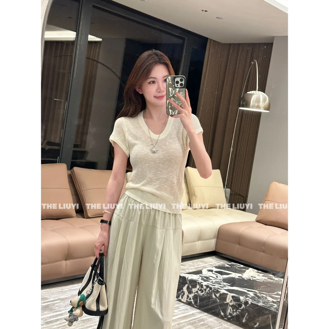 【LIUYI】冰晶～夏季冰感针织显瘦上衣54256