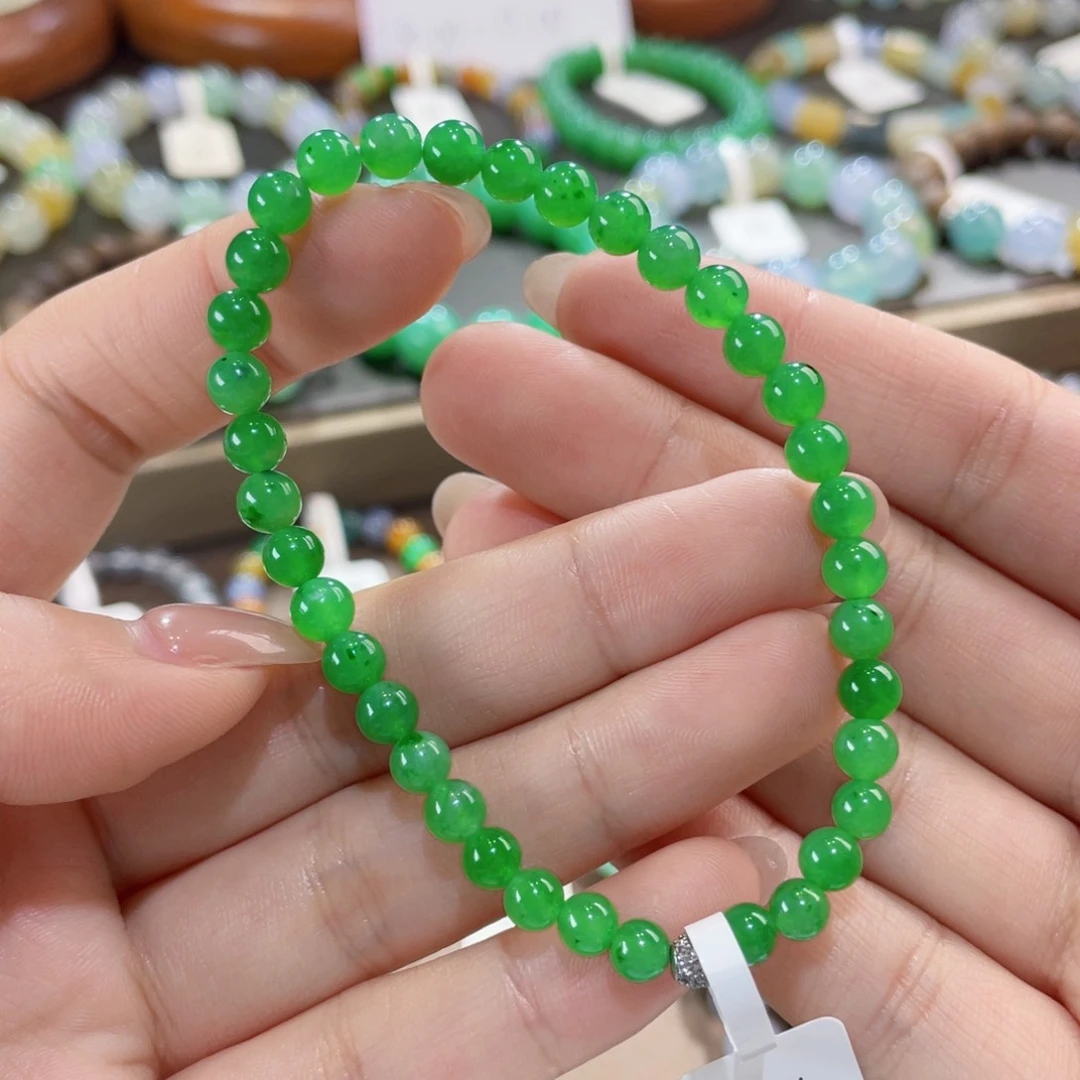 未镶嵌手链翡翠满绿 卡5.2