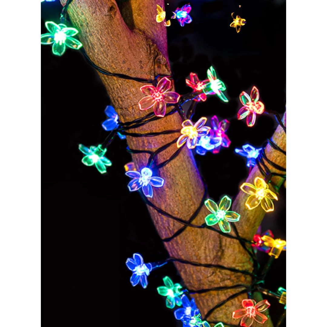 太阳能充电彩灯带闪灯串灯满天星户外防水七彩闪烁装饰灯房间庭院