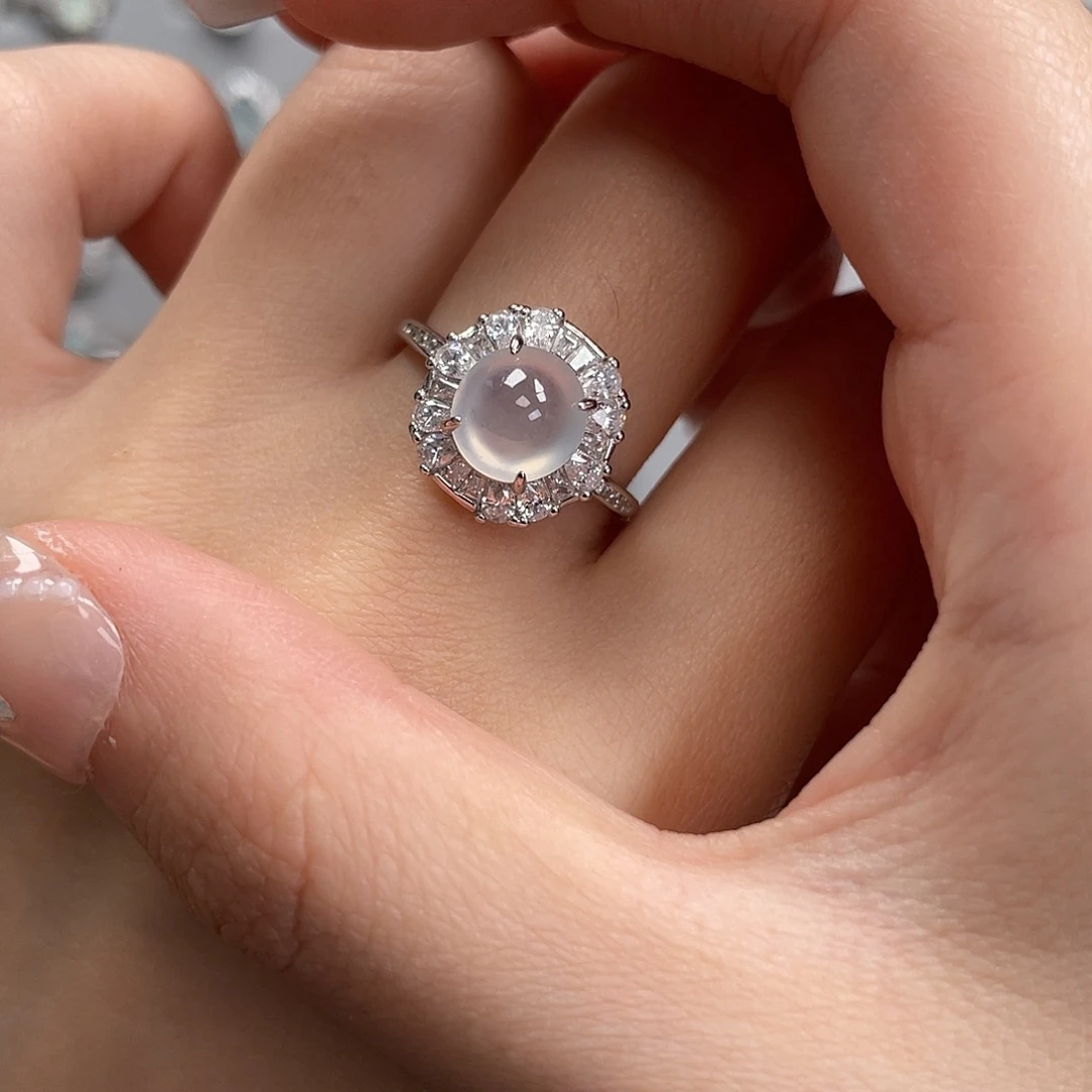 翡翠银S925镶嵌戒指