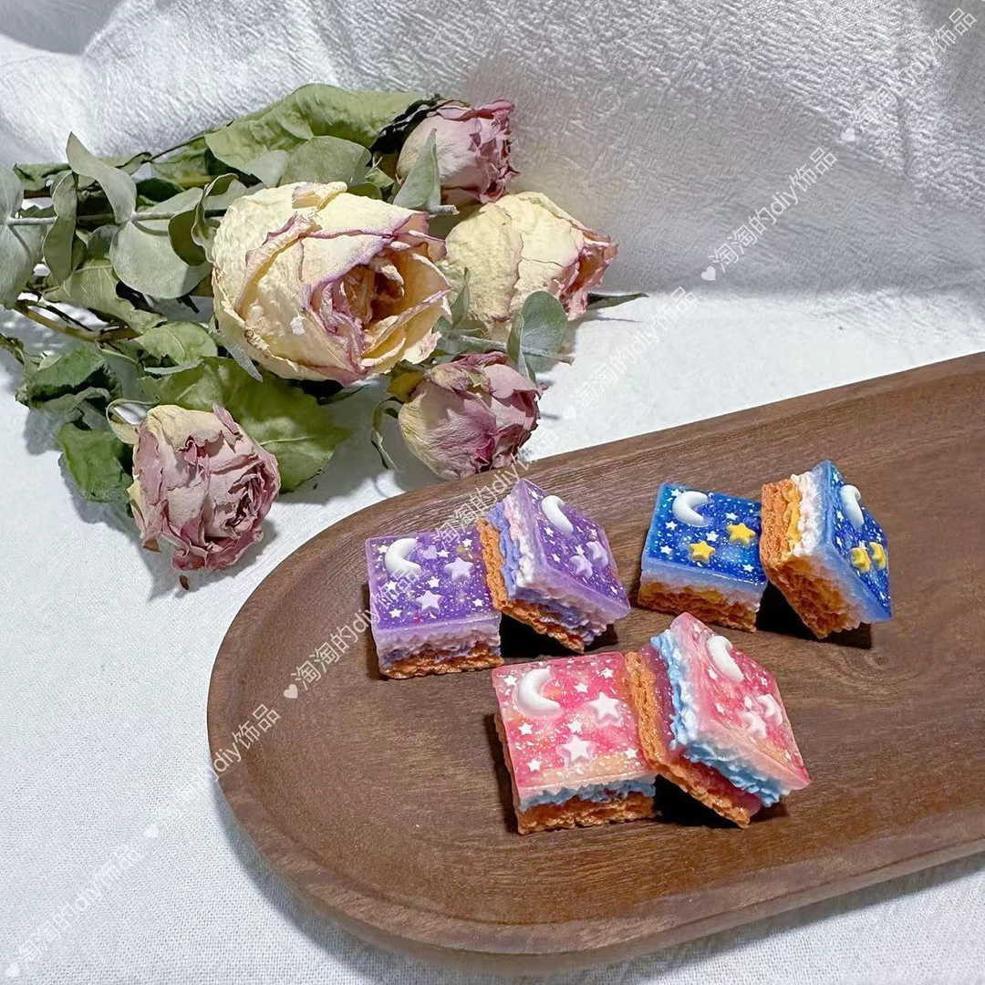 【淘妈定制--星月蛋糕】树脂手工diy饰品可爱配件