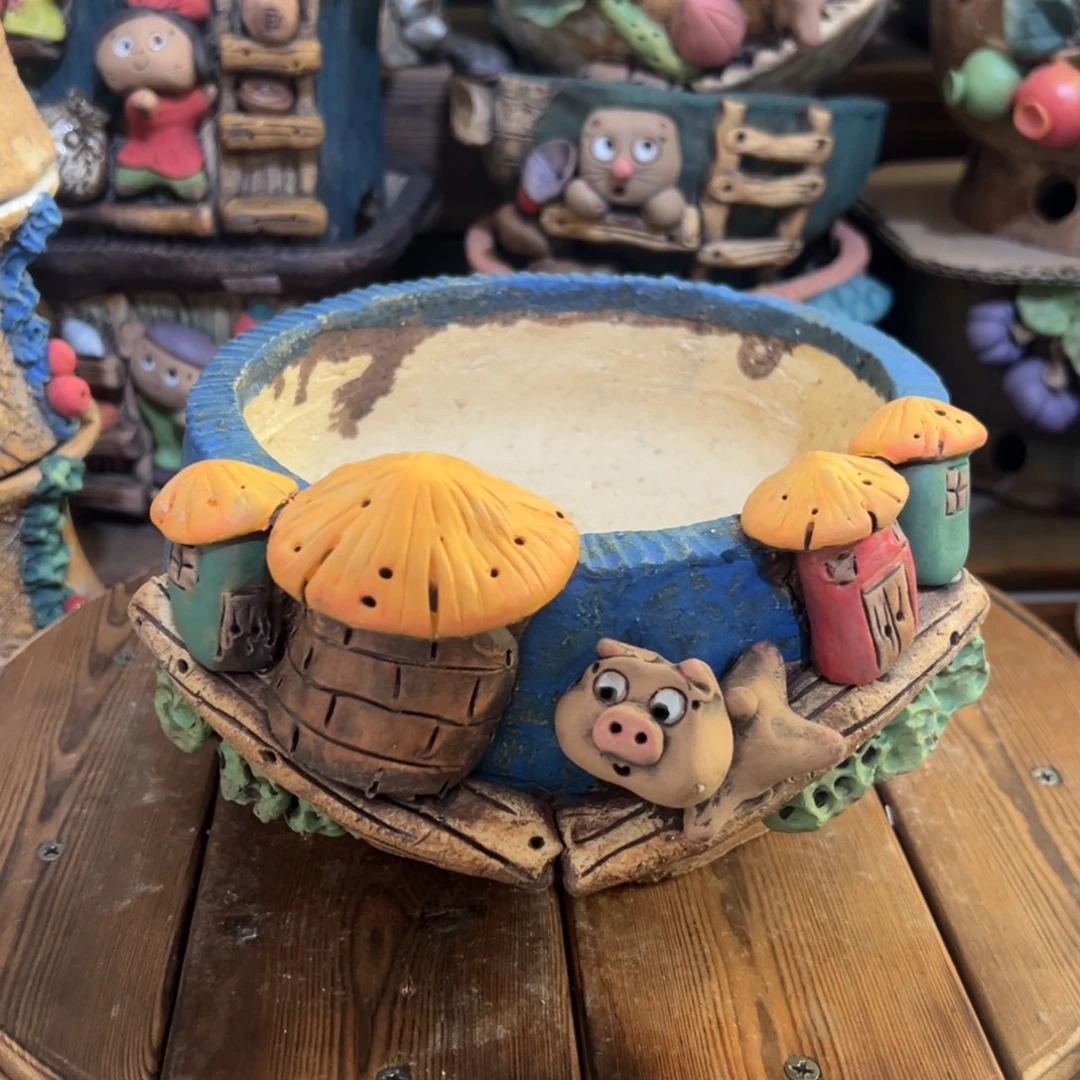 红陶嘻哈多肉花盆