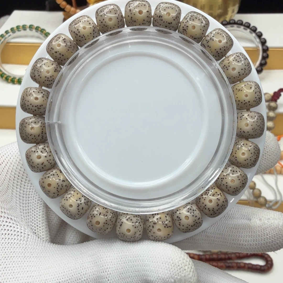 手串星月菩提奶奶灰糯冰玉化眼睛留白小细星单圈