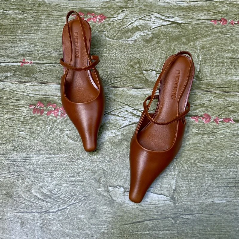 凉鞋女款2025新款简约时尚设计凉鞋时尚尖头百搭高级感包头夏季