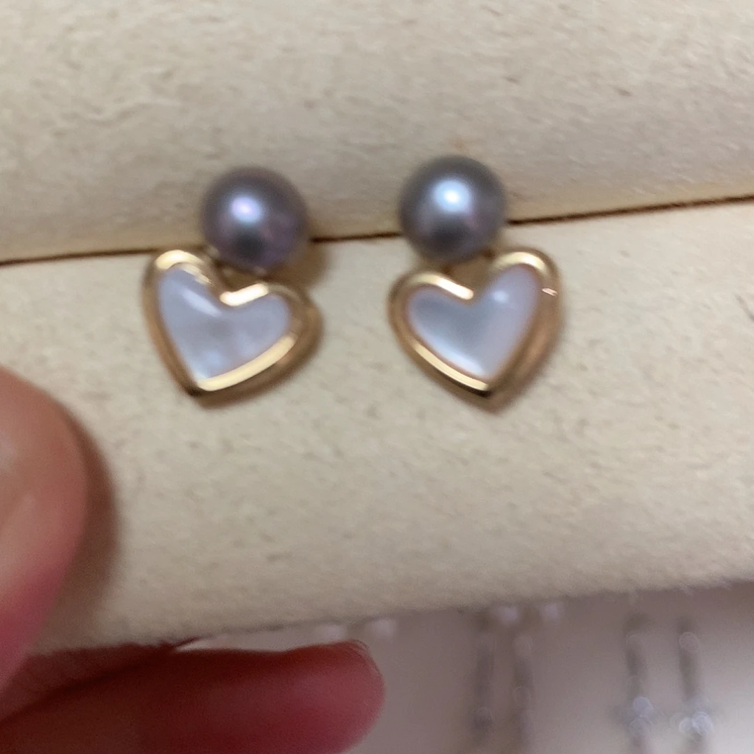 淡水珍珠耳饰合金