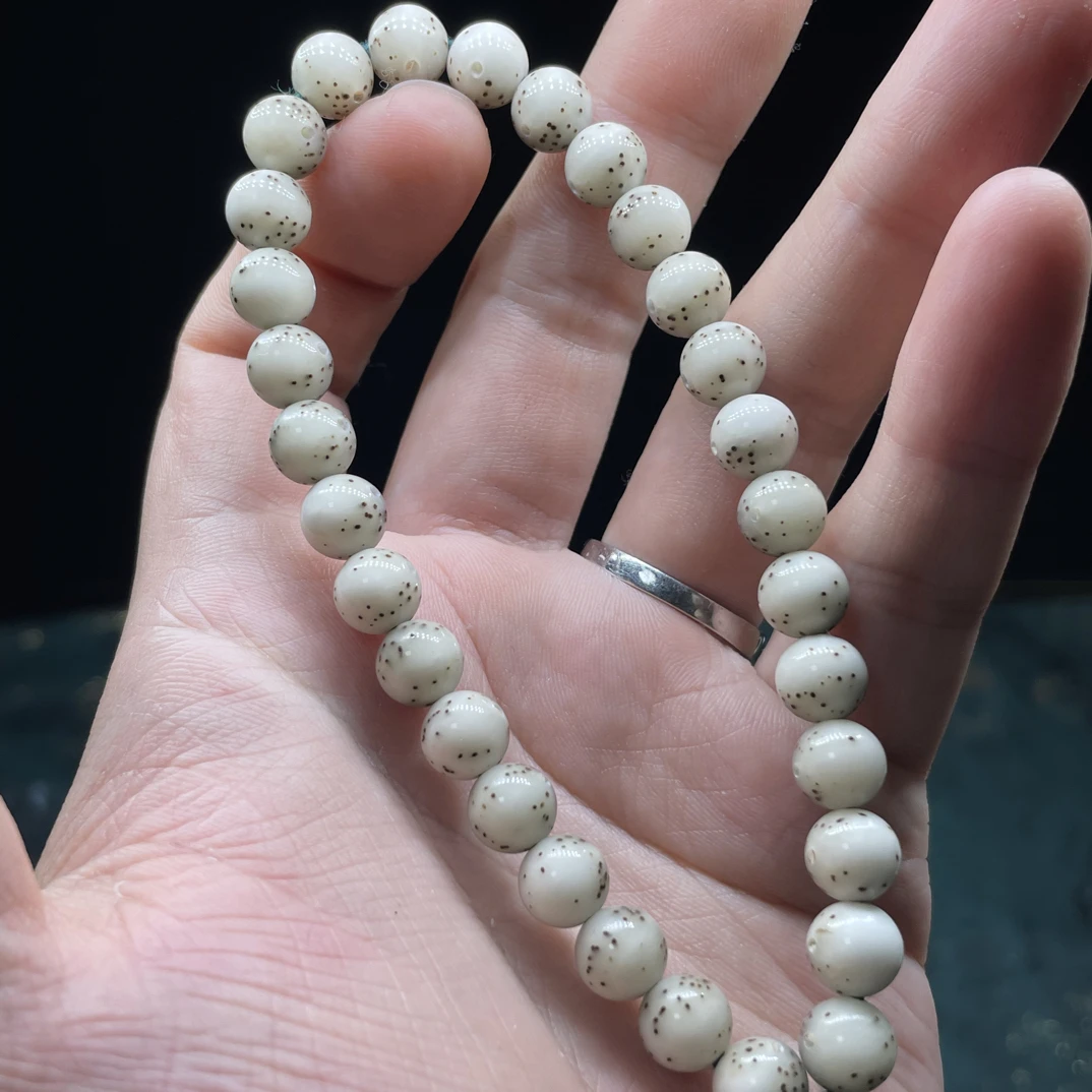 懿缘 S级8×8石玉料同枝月朗星稀小汤圆一物一图高端星月菩提文玩