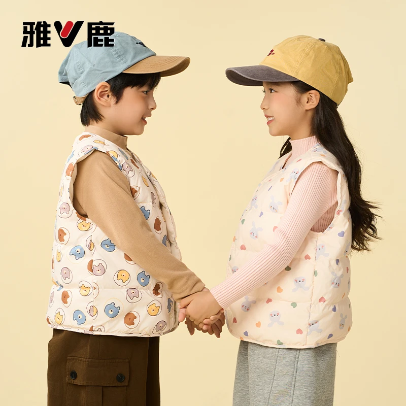 雅鹿婴儿幼儿轻薄儿童羽绒马甲背心小童内胆宝宝男女童外穿秋冬季