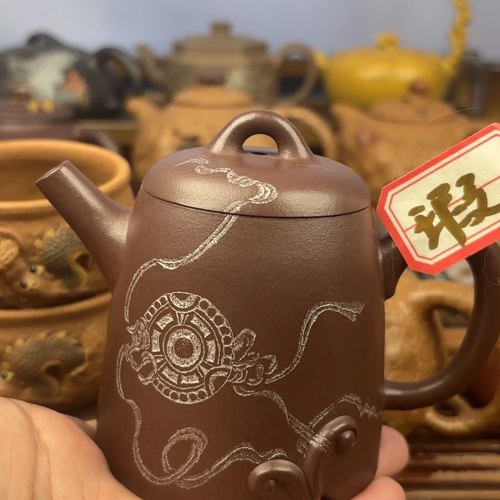 茶壶紫砂赤龙原矿老紫泥茶壶160c
