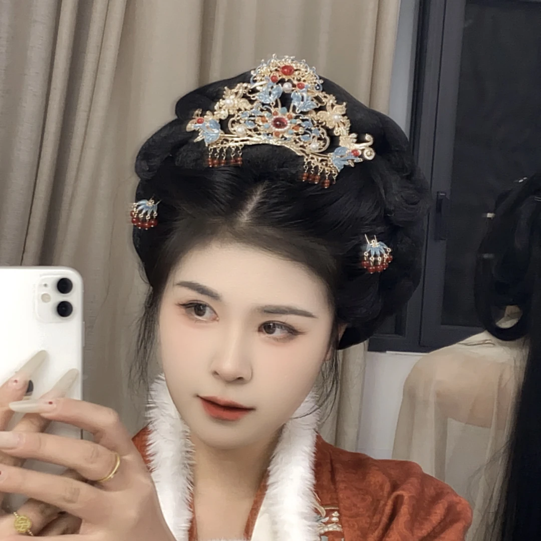 【清曲颂•烧蓝发冠】古风汉服配饰