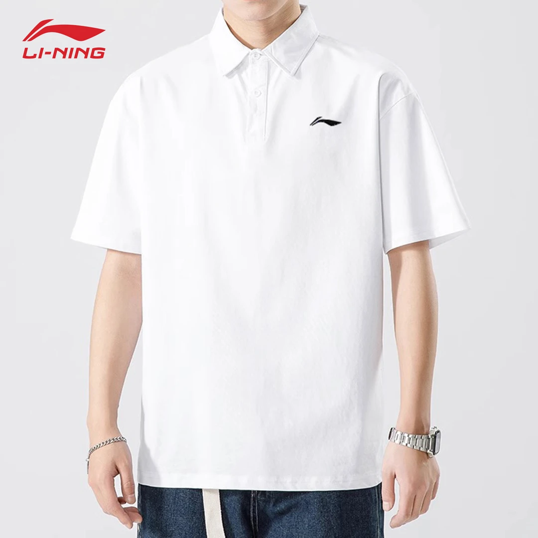 李宁速干polo衫男士夏季休闲简约纯色轻薄透气翻领运动百搭短袖男
