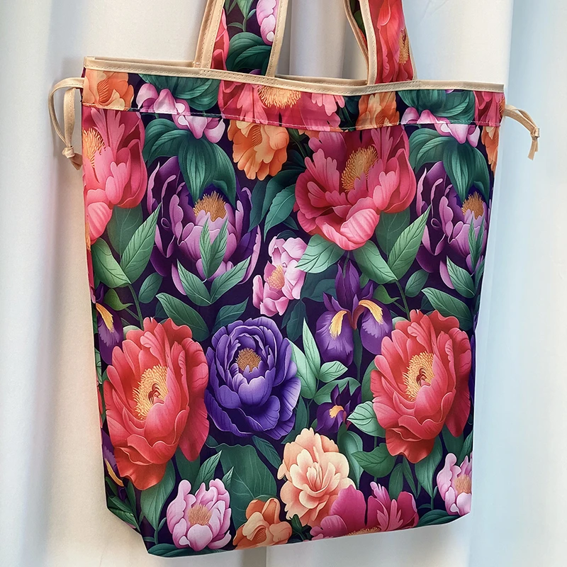 芳华花大容量袋可折叠环保购物袋女购物收纳袋束口收纳包