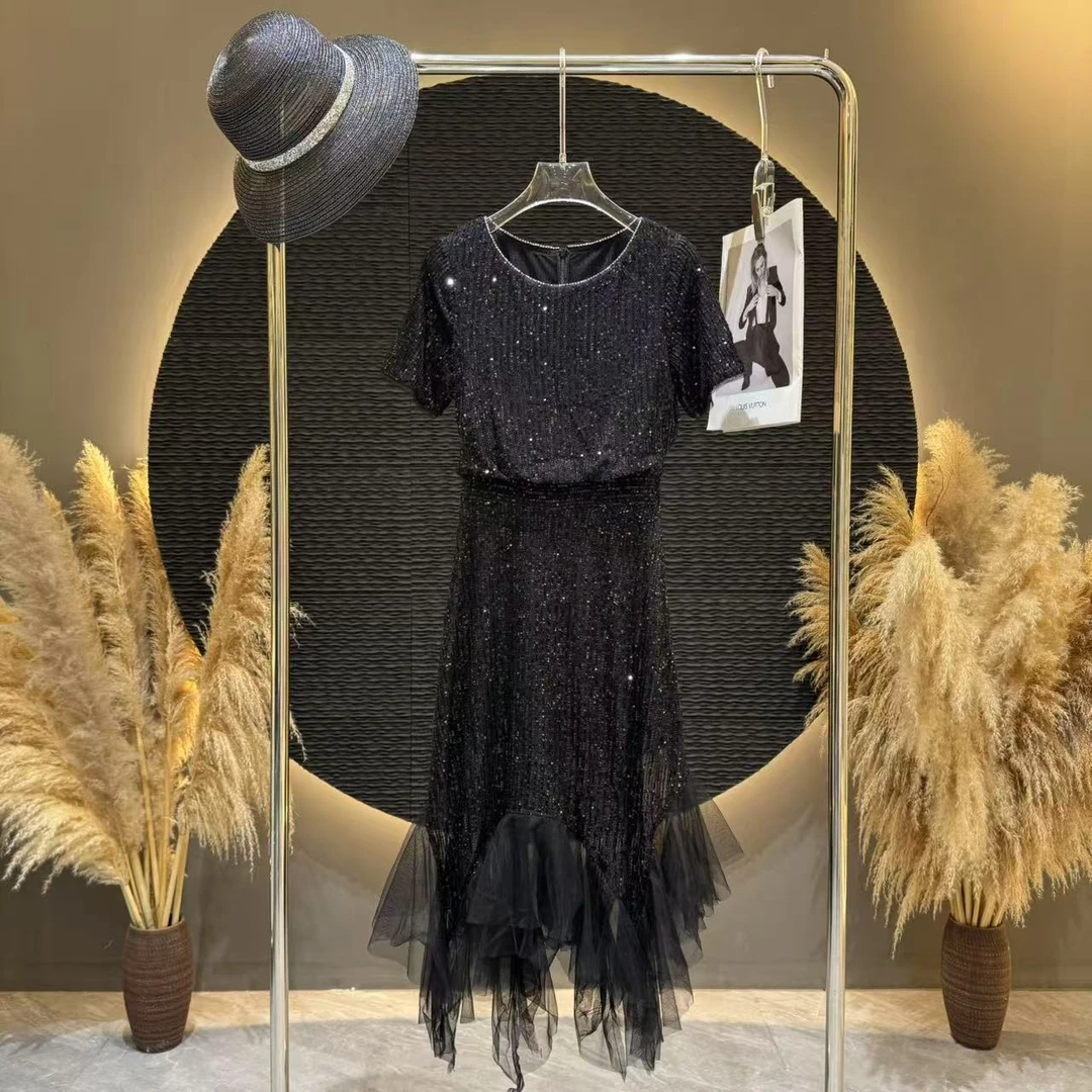 （清仓货不多）女装连衣裙蕾丝气质轻奢时尚女士夏季黑色