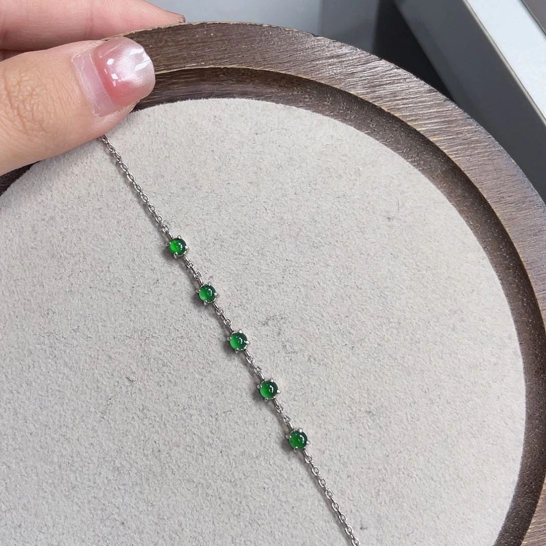 翡翠银S925镶嵌手链