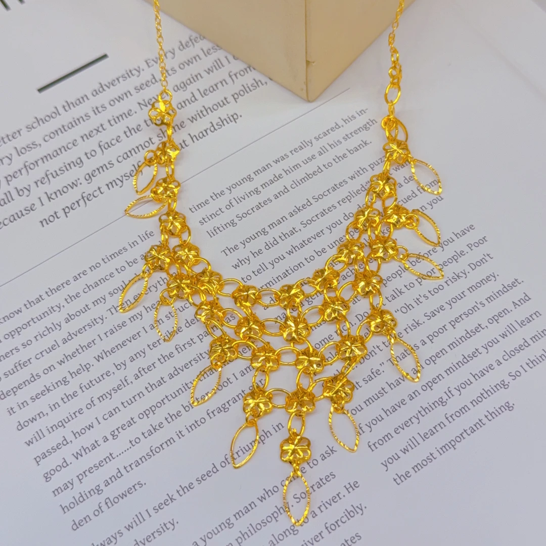 铜合金项链 新款项链精美百塔女款高档高级时尚百搭复古欧美