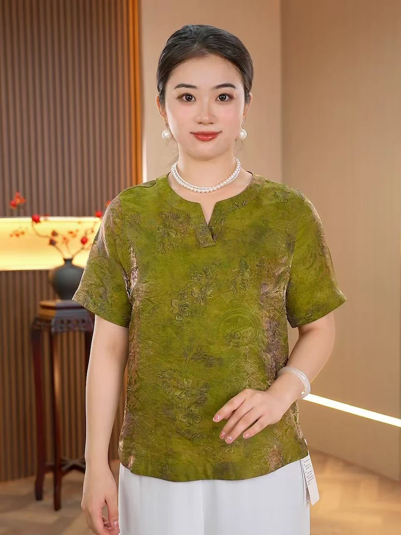 [绮光流蔓-双面穿]高档精工四经绞立体双面绣双面穿上衣