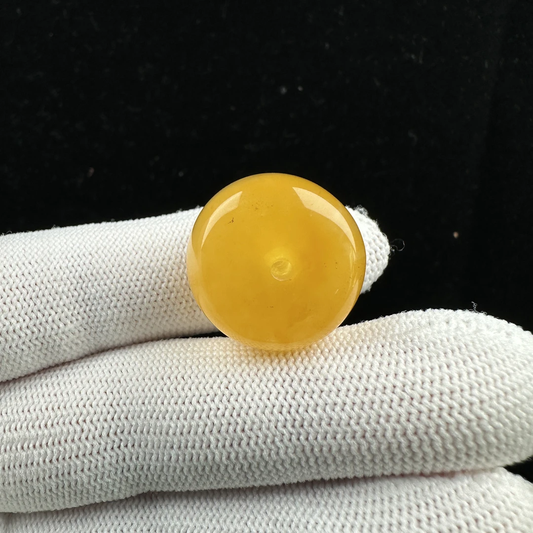 M4660天然原矿蜜蜡 妖花墩子20.5x14.3mm 4.2克抖音基地质检发货