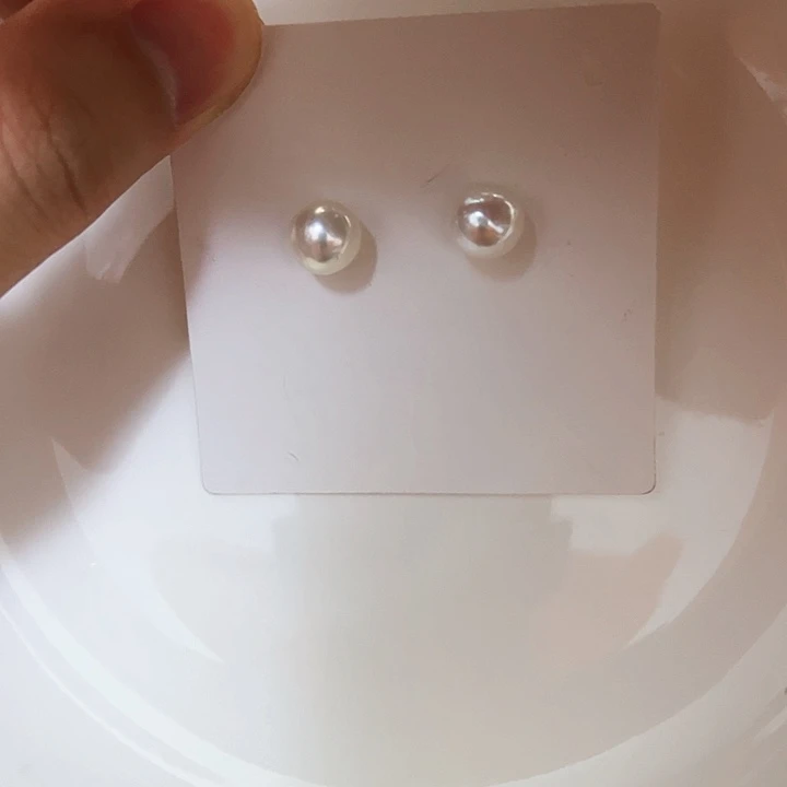 银S925镶嵌淡水珍珠耳饰