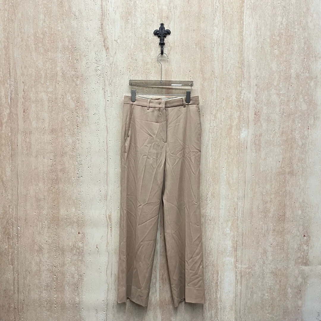 99新 MaxMara Max Mara 卡其色羊毛西装裤/38码/99新/32862