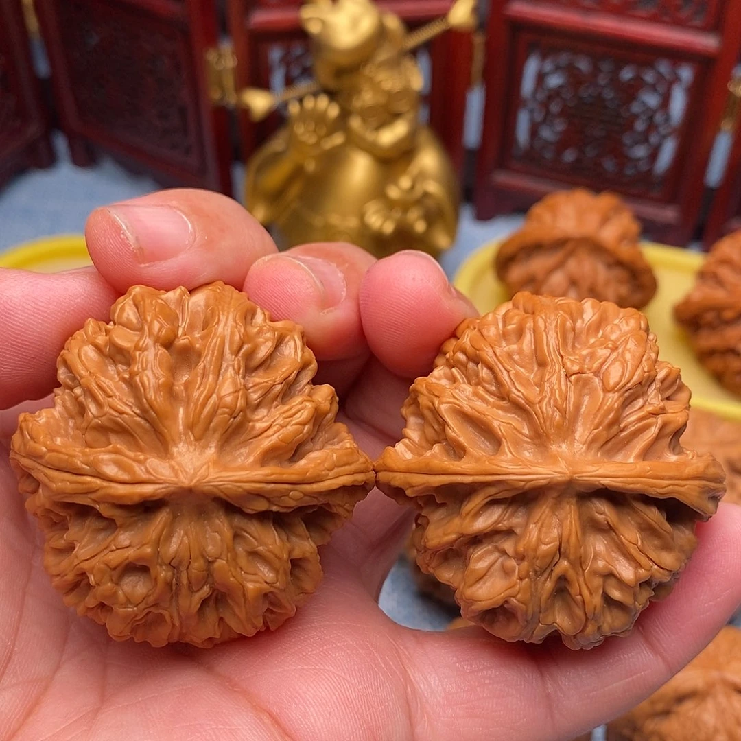 奔***Q把件文玩核桃44精品苹果园