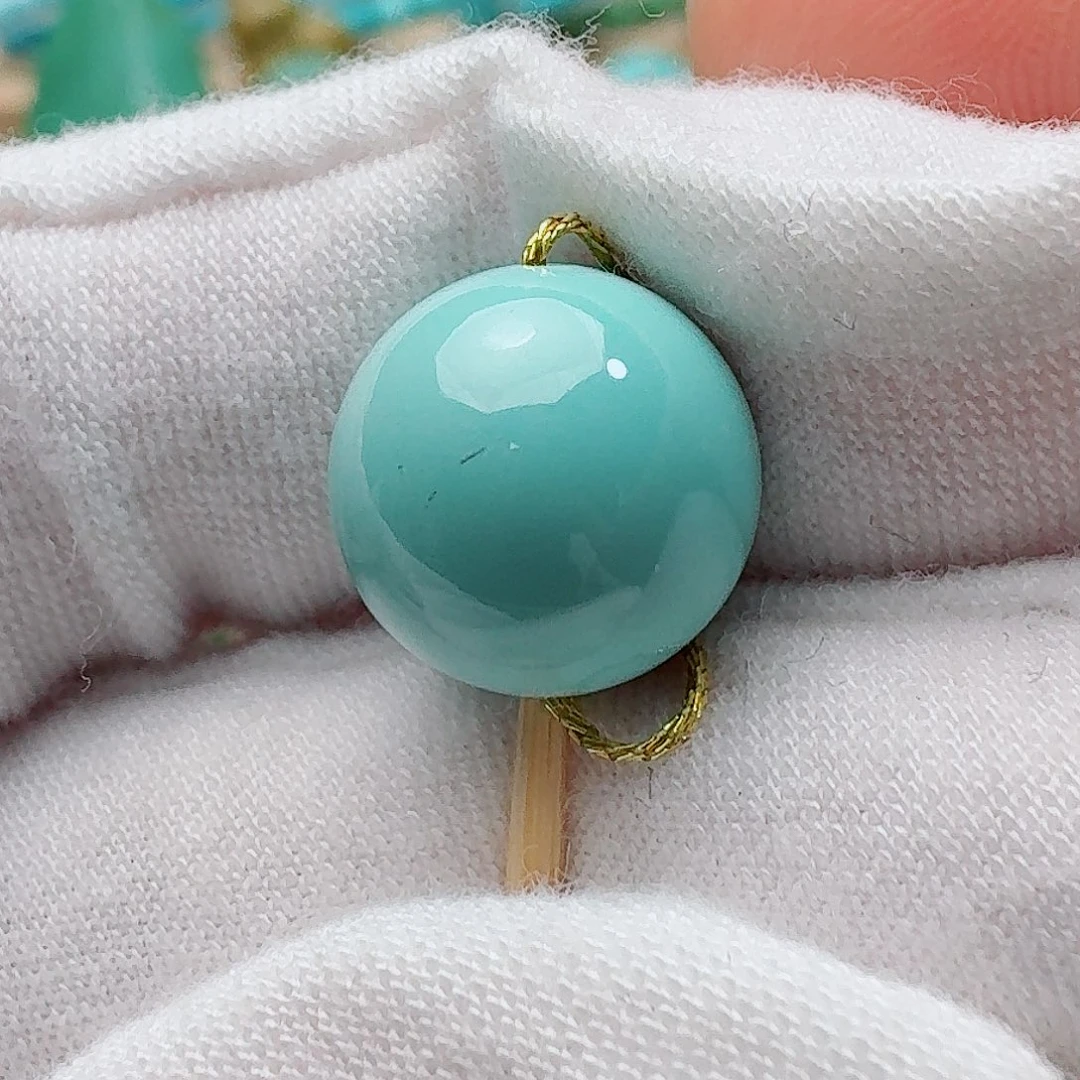 未镶嵌绿松石珠宝奇石圆珠