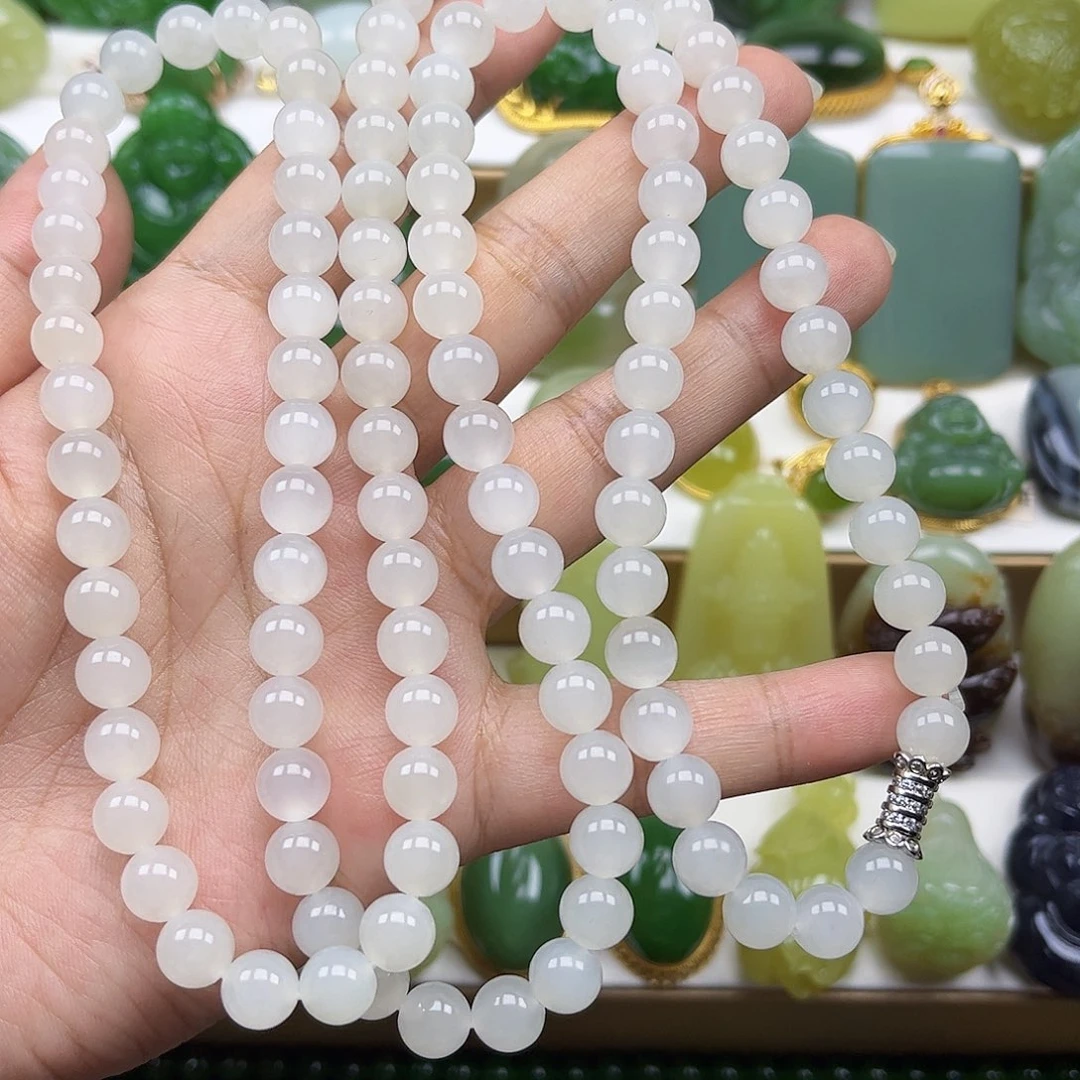 项链未镶嵌和田玉108颗卡8