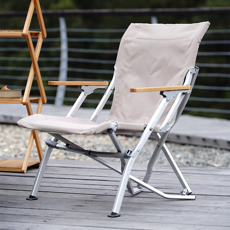 户外折叠椅弯弯椅便携钓鱼休闲露营牛津布躺椅高背铝合金