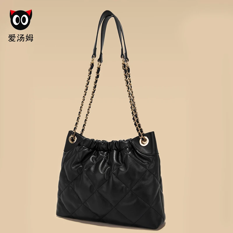 爆款2025新款垃圾袋包包女大容量女士菱格链条斜挎包腋下单肩包女