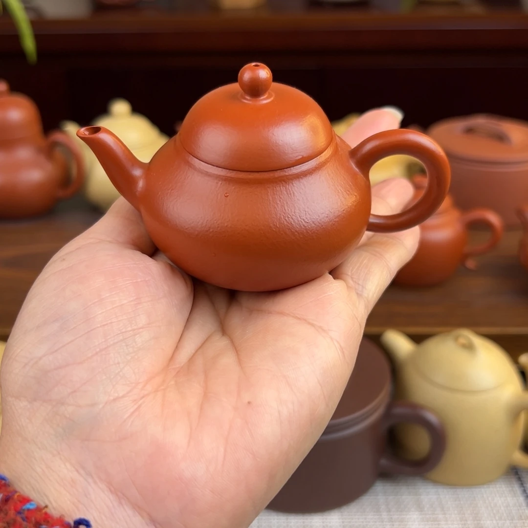 紫砂茶壶朱泥矮梨全手60cc