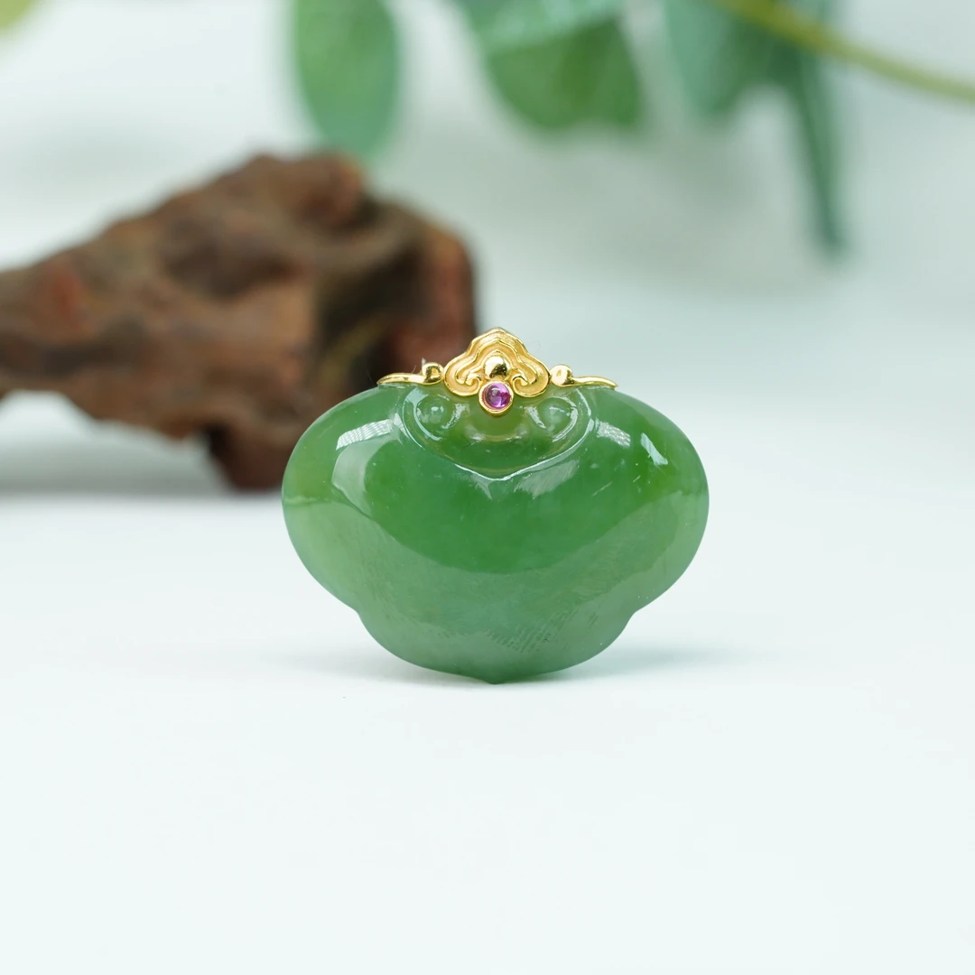 【小北严选】18K金和田玉吊坠约29*20mm【多样性发一件】-AH75X254