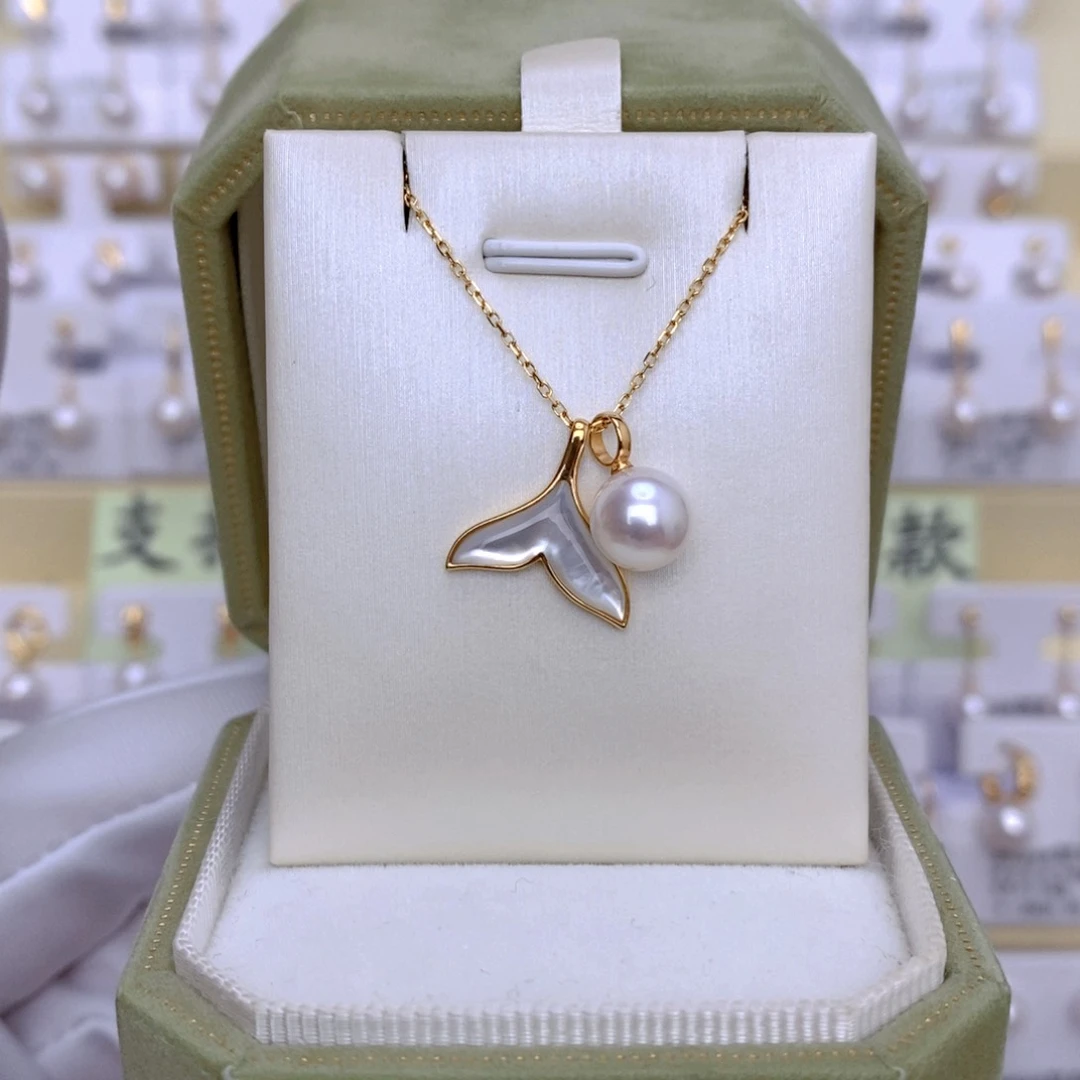 海水珍珠18K金镶嵌套链