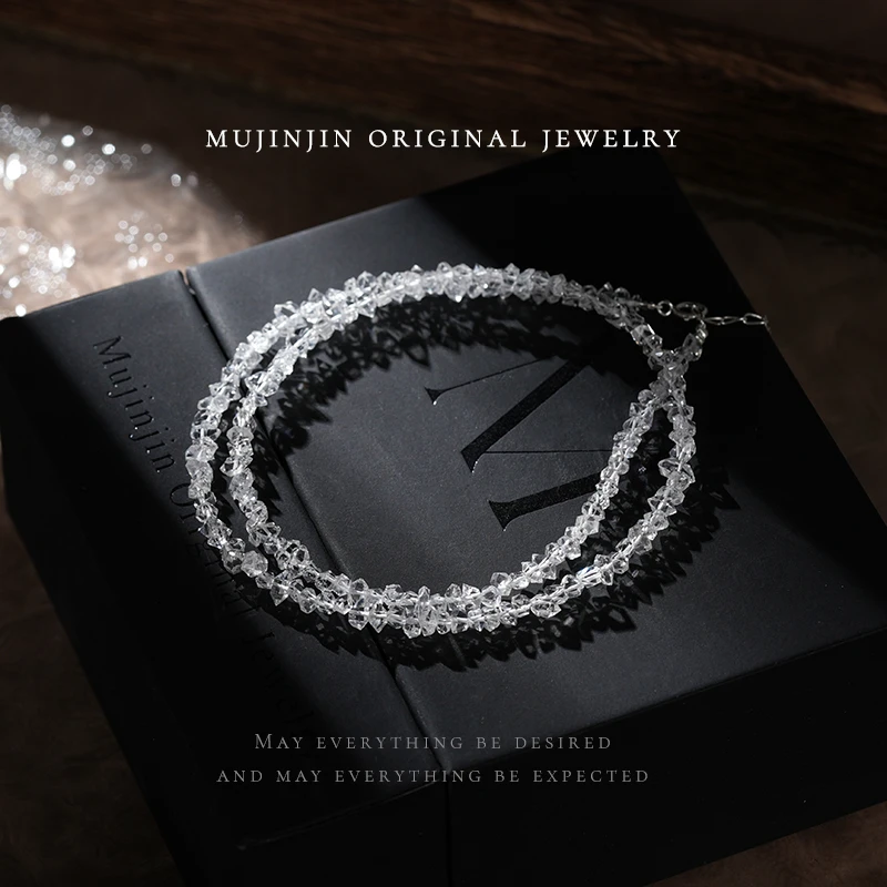 【木槿槿】天然闪灵钻随形锁骨链女款925银时尚百搭饰品项链首饰