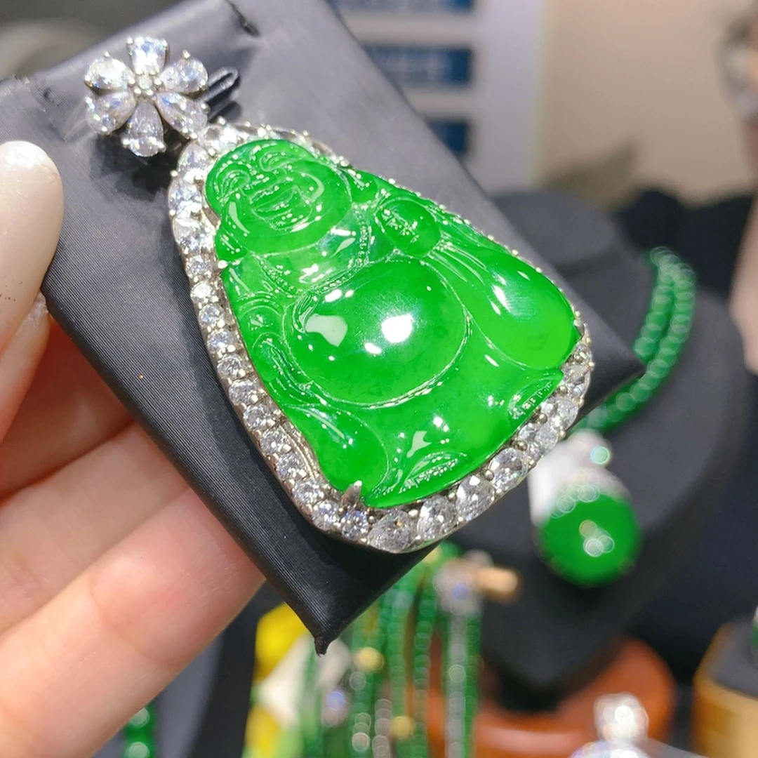 【闪购商品】颈饰银S925镶嵌翡翠7柒姐