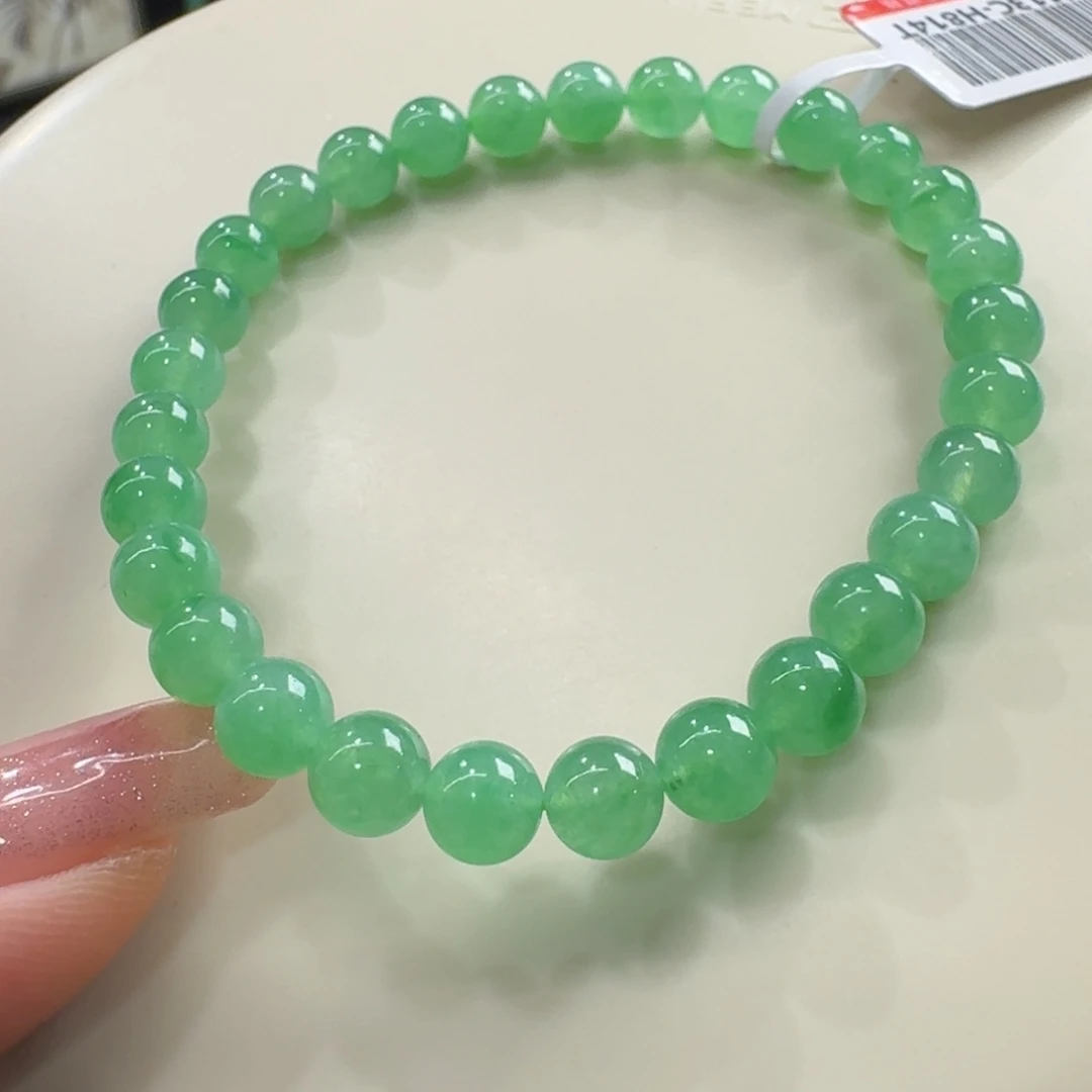 未镶嵌手链翡翠冰鲜阳绿卡6 巨漏！福利！