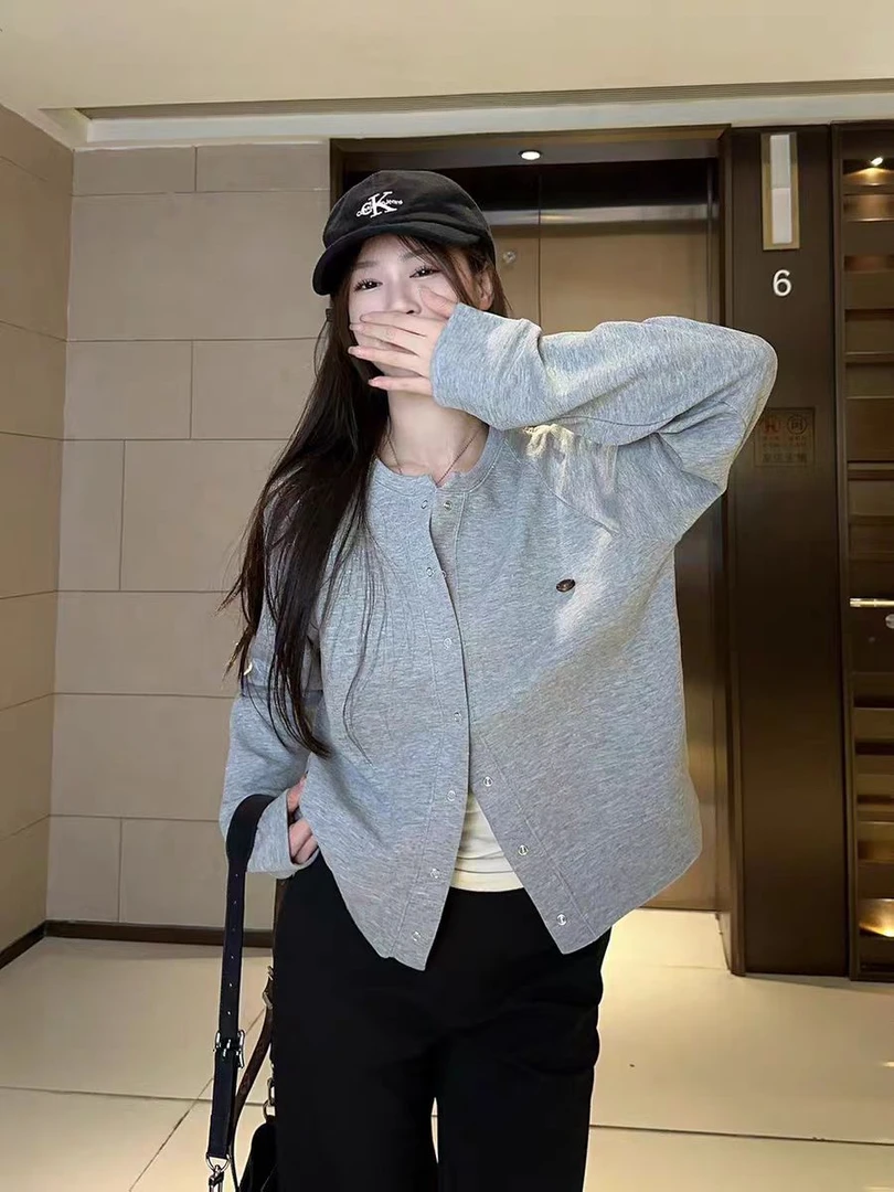 “简约百搭”长袖卫衣彩色外套女春季新款百搭款小个子宽松休闲上衣