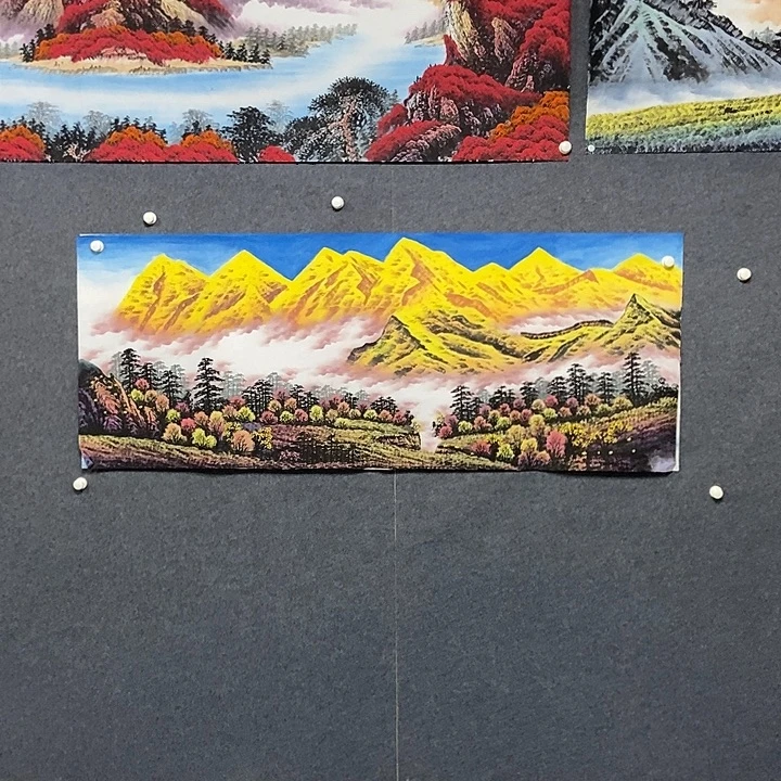 詹***画国画小六尺金山一副