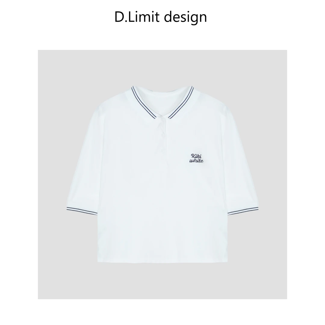 【D.Limit design】英伦POLO衫中袖翻领上衣DLKKW09