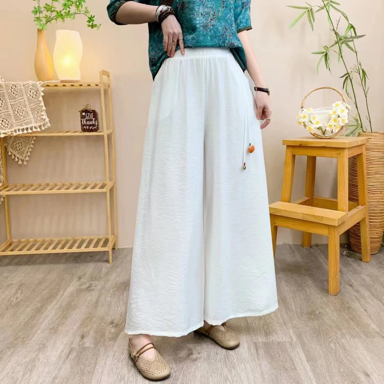 【南瓜裤】夏季时尚高腰直筒阔腿裤宽松显瘦休闲百搭松紧腰薄款女