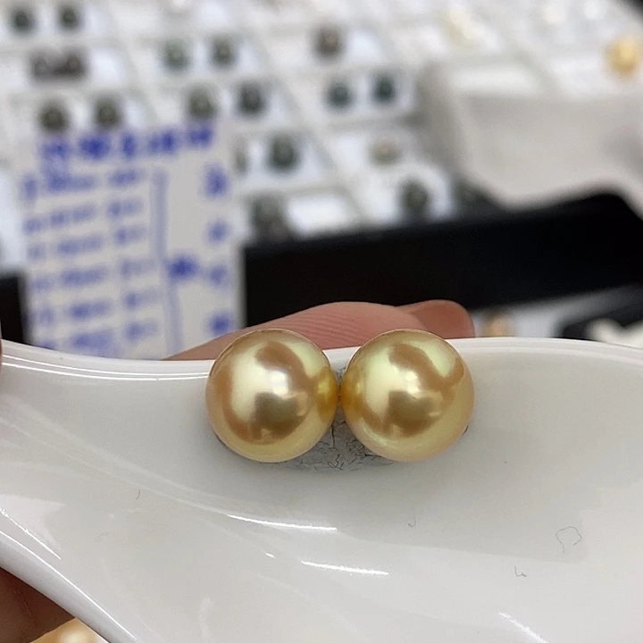 海水珍珠裸珠浓金珠10-11