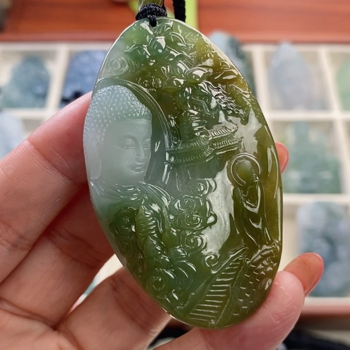 颈饰未镶嵌翡翠高**?翡翠