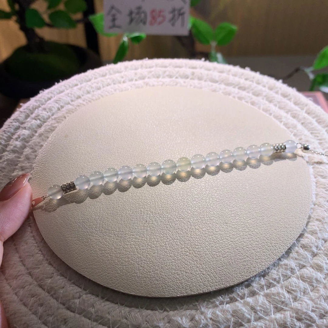 散珠翡翠天然缅a冰玻手链