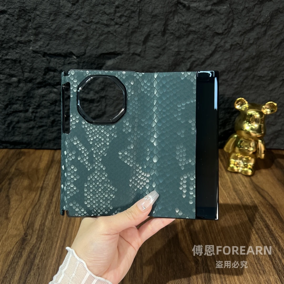 适用于华为Mate XT手机壳双中轴翻盖真皮三折叠屏matext皮套支架