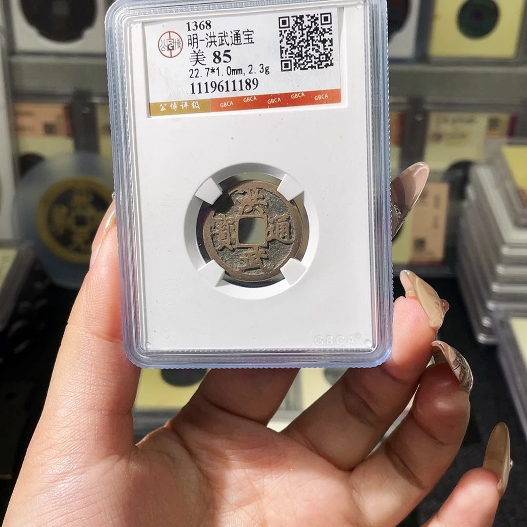 铜夏夏，洪武通宝，评级码1189