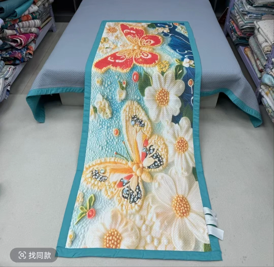 蝶舞90*220cm凉席夏季冰丝凉感床盖沙发垫学生宿舍床垫可水洗防滑