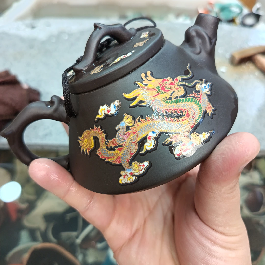 龙凤呈祥变色石瓢壶家用 220毫升 预热变色单壶石瓢壶   B