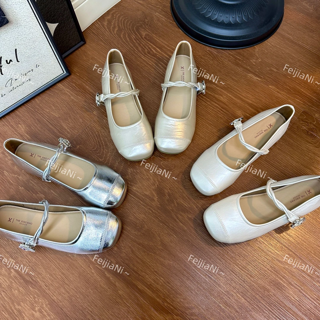 2025春夏新款韩版圆头气质玛丽珍软底百搭单鞋女