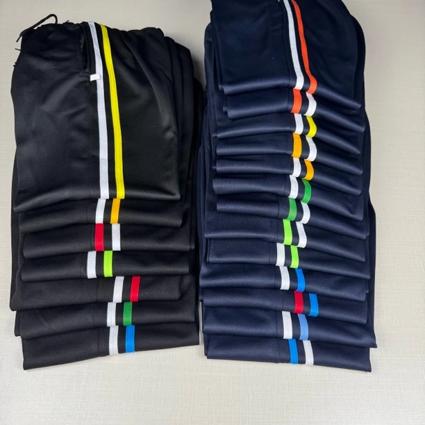 春夏初高中小学生直筒校服裤两道条黑色藏蓝色