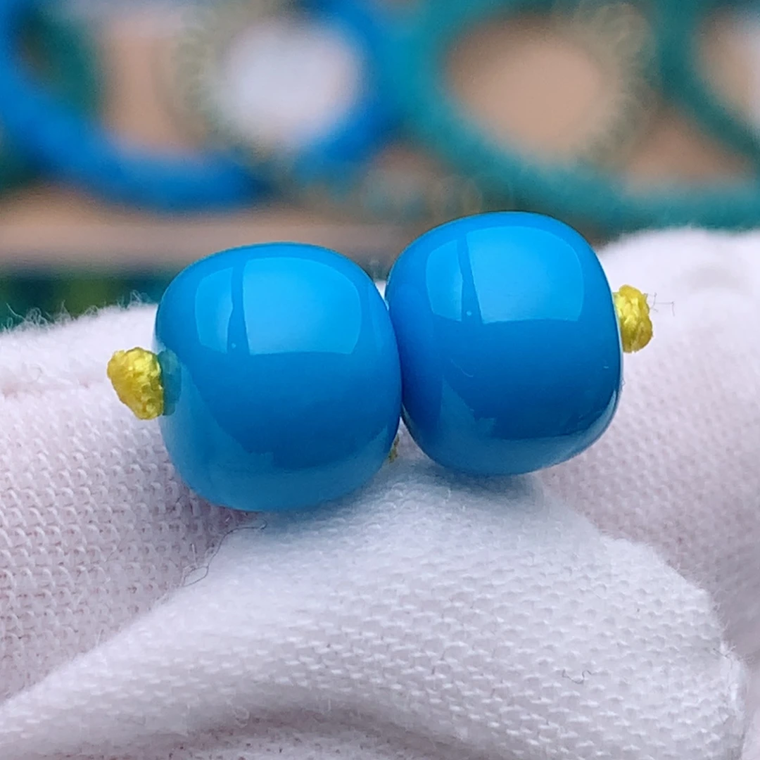 未镶嵌绿松石珠宝奇石8.1mm暴力蓝