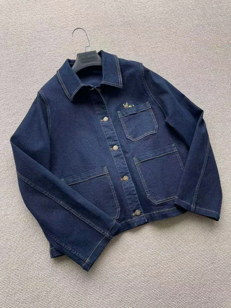 年兽小刺绣牛仔上衣