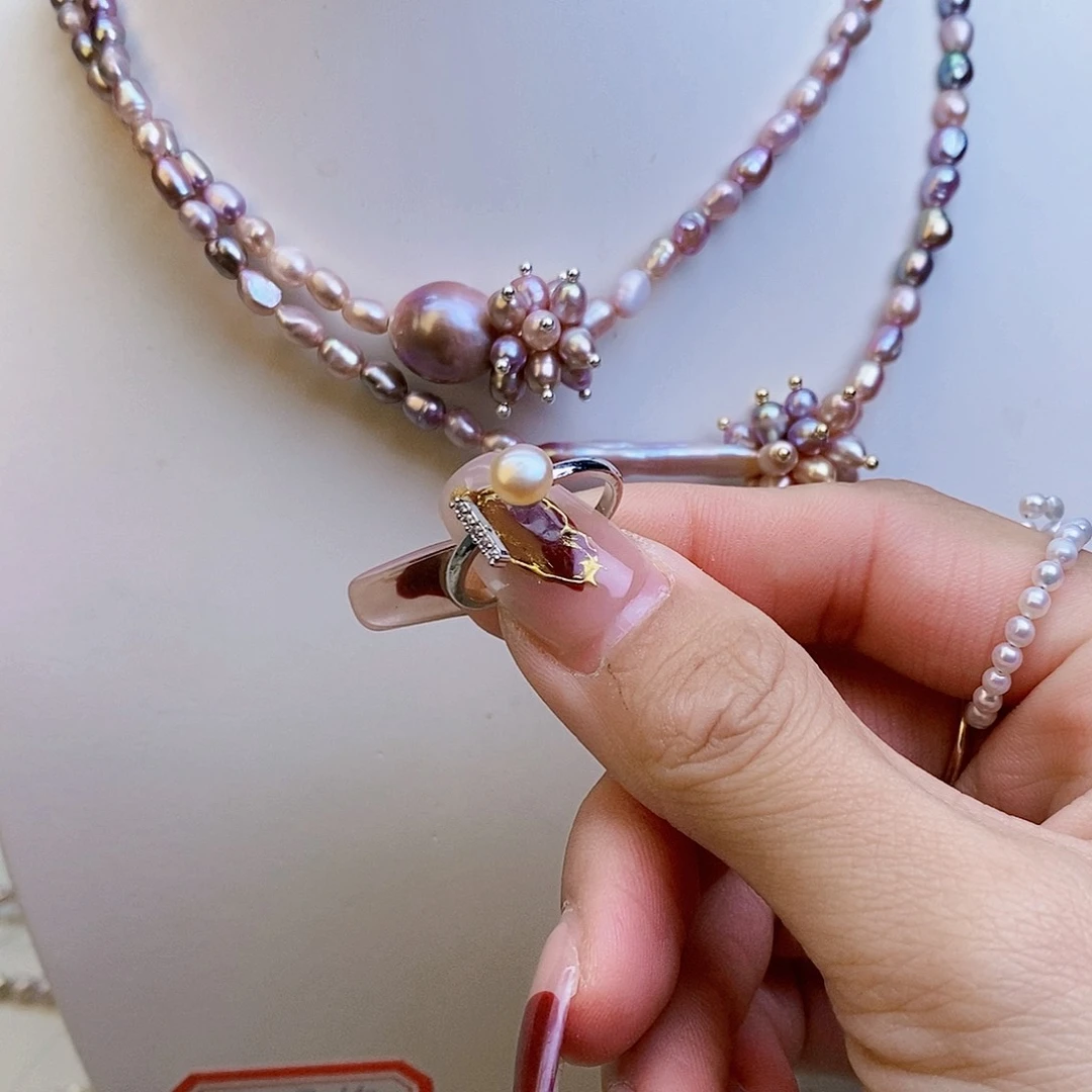 淡水珍珠颈饰银S925镶嵌