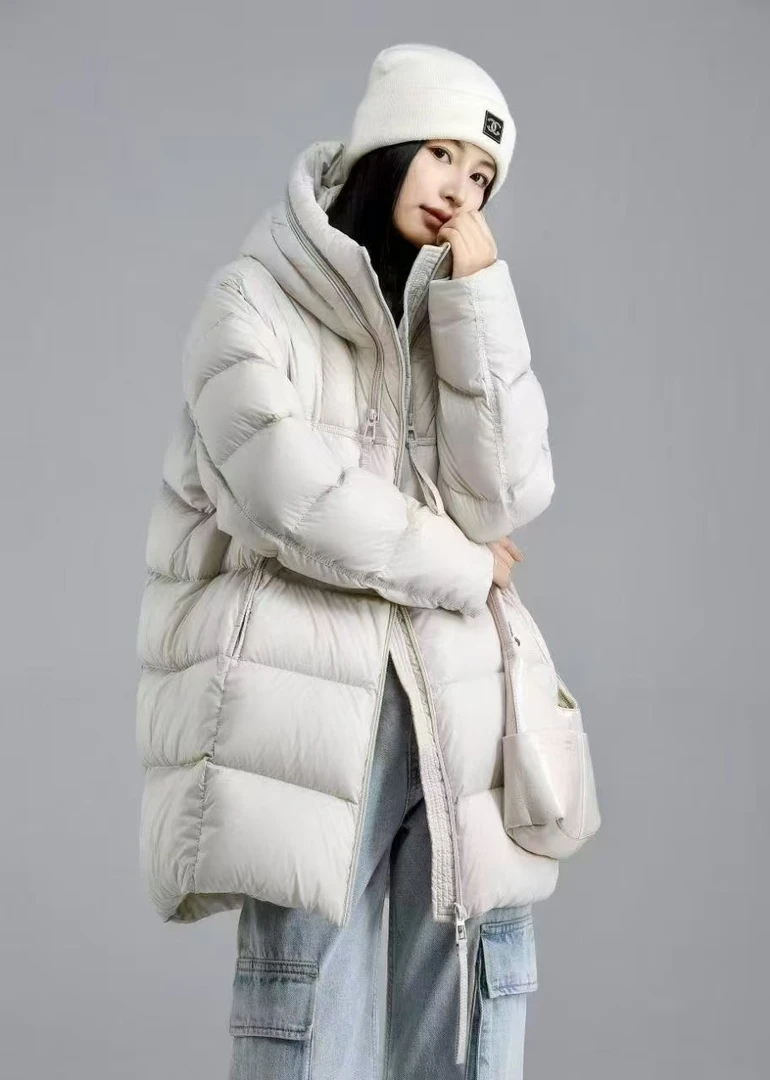 新国标95白鸭绒中长款韩版连帽加厚保暖宽松时尚女冬款